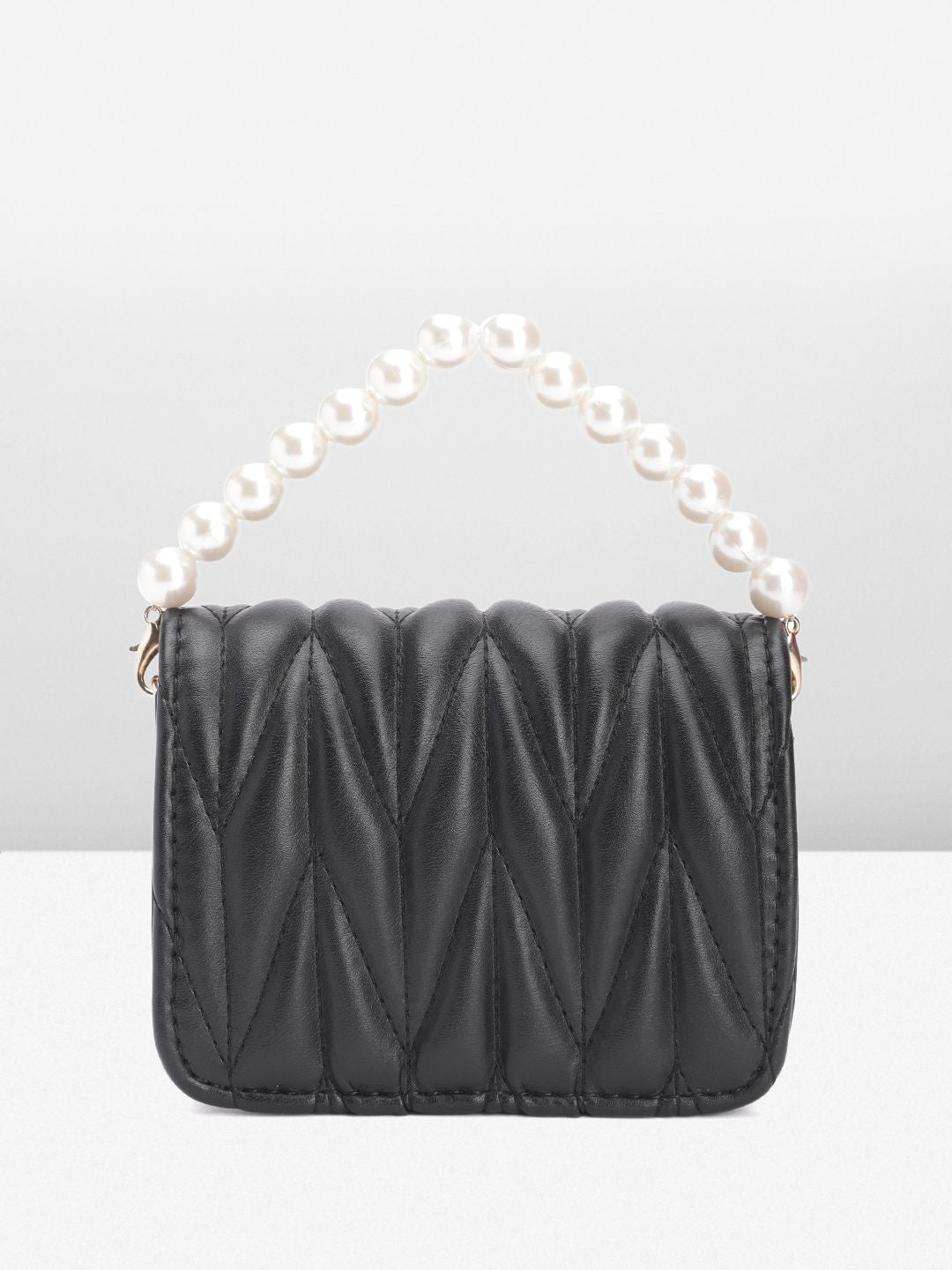 DressBerry Quilted Structured Satchel Bag