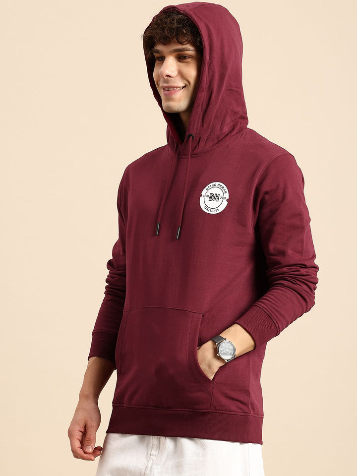 Being Human Pure Cotton Minimal Brad Logo Printed Hooded Sweatshirt