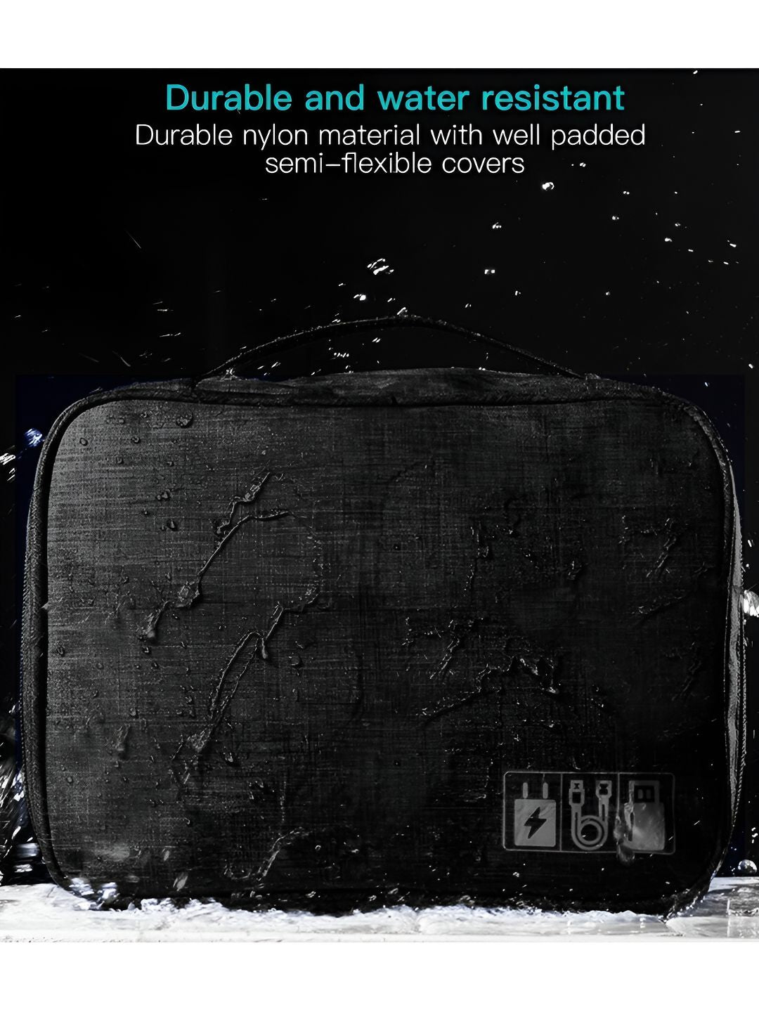 Cortina Black Water Resistant Pouch Electronics Accessories Organizer