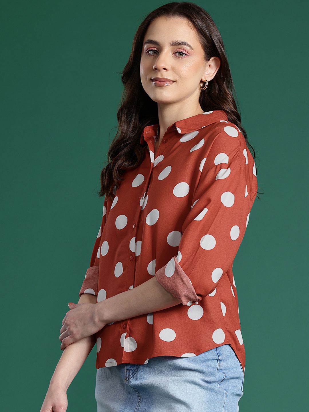 DressBerry Women Polka Dot Print Casual Shirt
