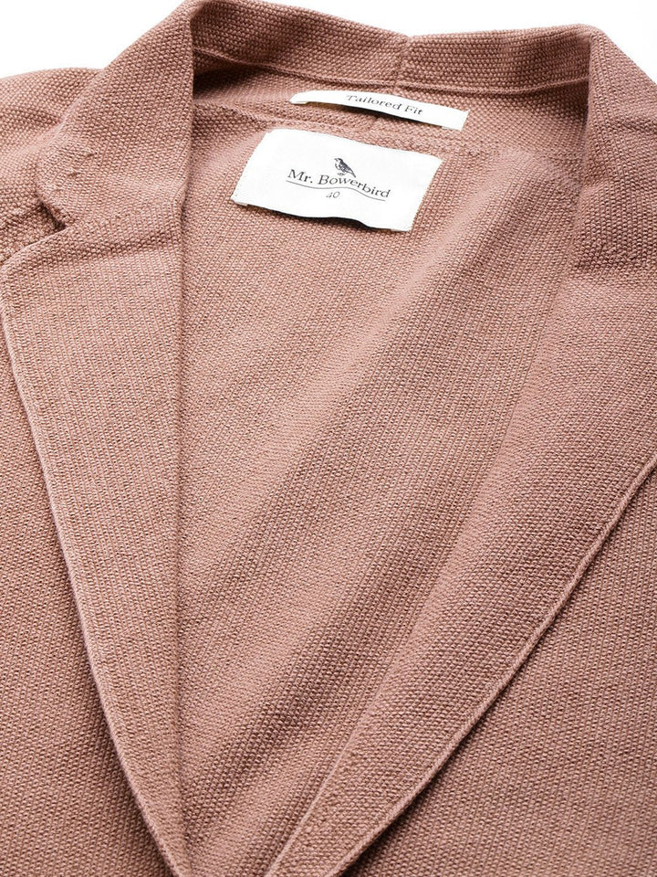 Mr Bowerbird Tailored Fit Lightweight Knitted Single-Breasted Casual Blazer