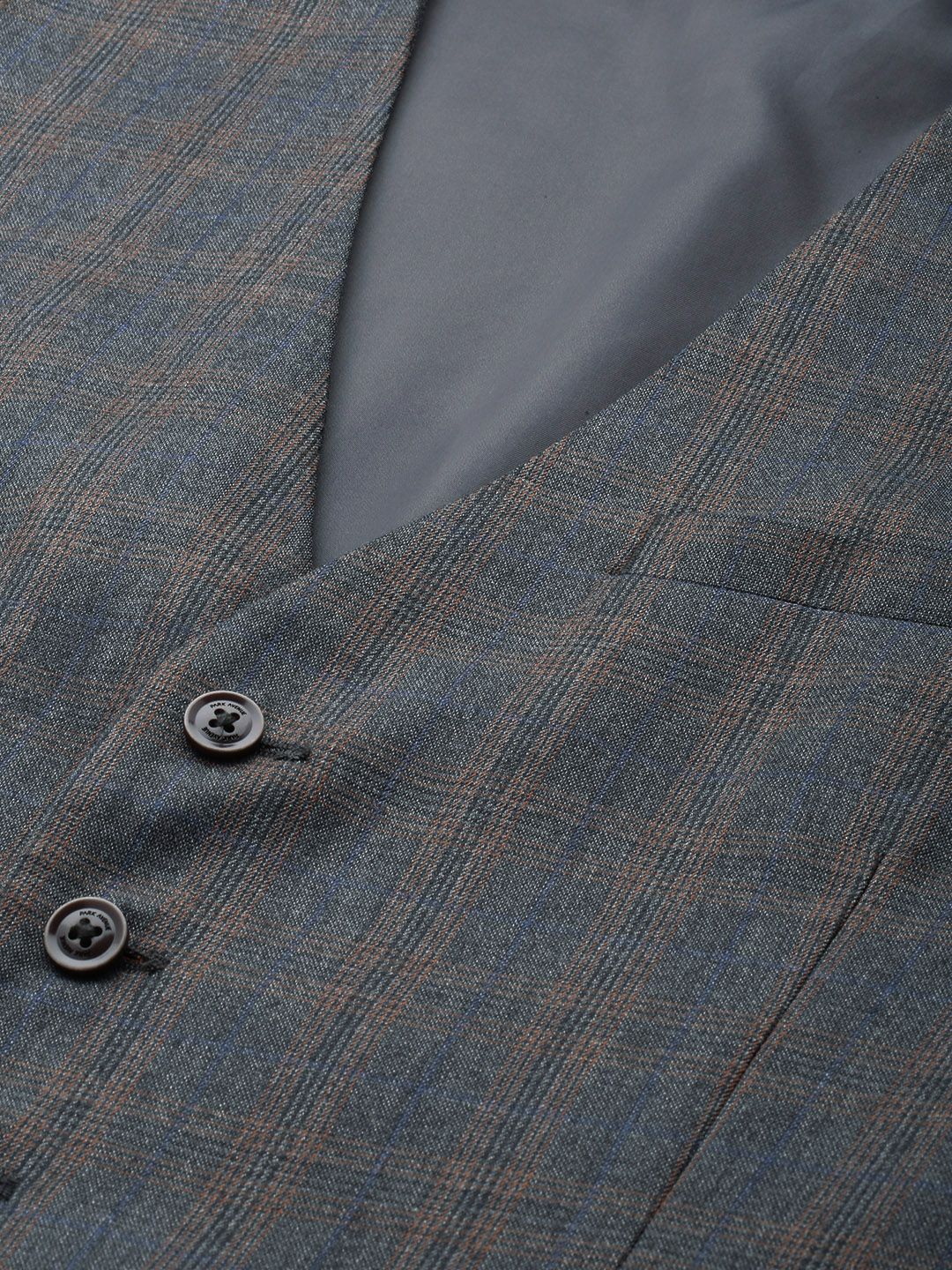 Park Avenue Checked Single Breasted Slim Fit 3-Peice Formal Suit