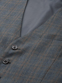 Park Avenue Checked Single Breasted Slim Fit 3-Peice Formal Suit