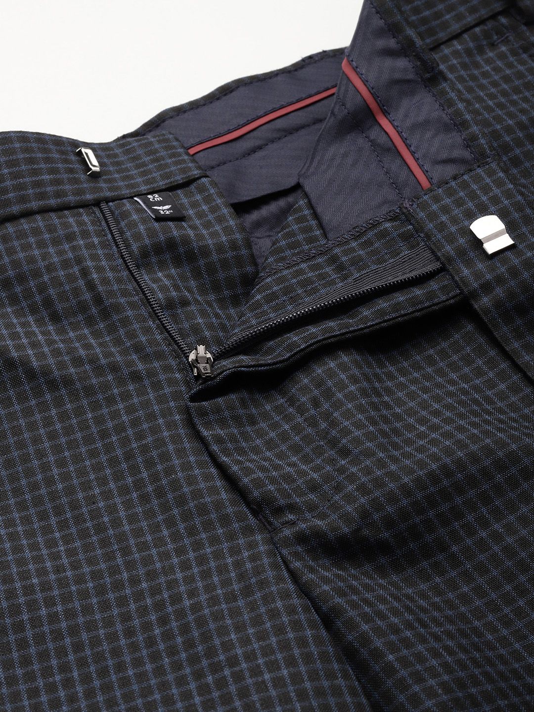 Park Avenue Men Checker Printed Formal Trousers