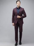 Park Avenue Checked Super Slim Fit Notched Lapel Collar 2 Piece Formal Suit