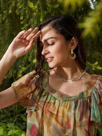 SASSAFRAS Tropical Print Top