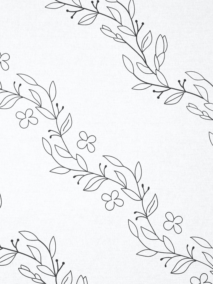 KLOTTHE OffWhite Floral Printed Dilengkapi Cadar Katil Super King 400 TC Dengan 4 Sarung Bantal