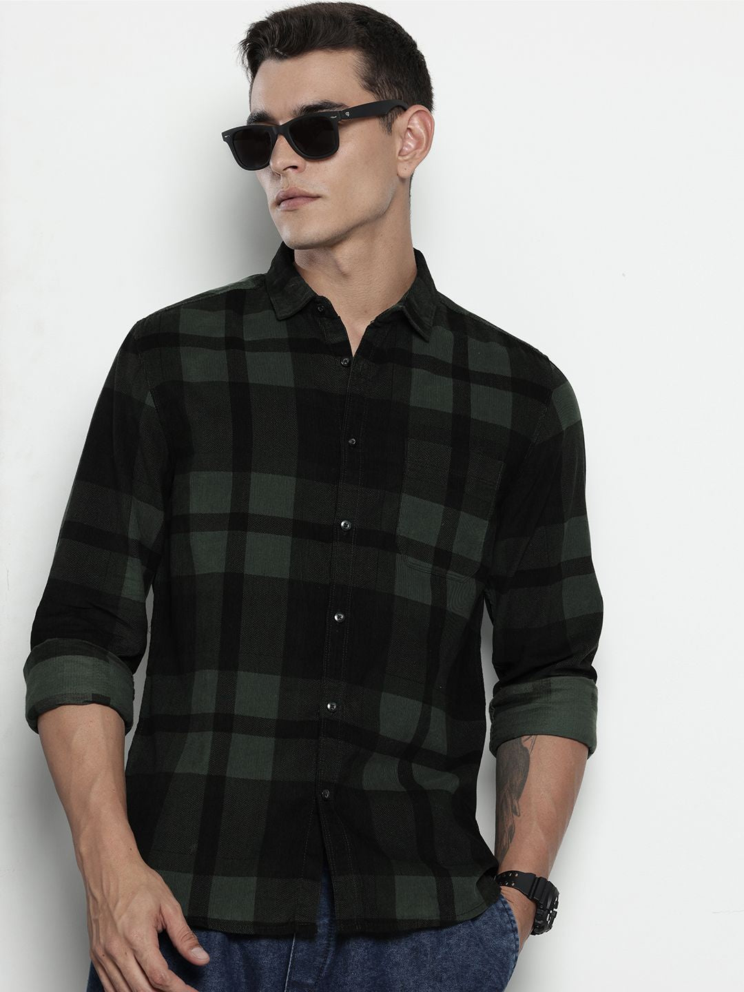 The Indian Garage Co Pure Cotton Checked Casual Shirt