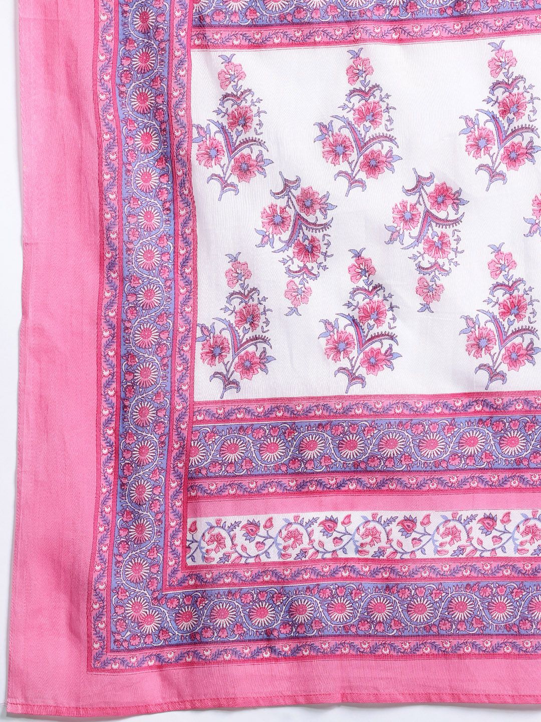 Indo Era Floral Printed Pure Cotton Kurta With Palazzos & Dupatta