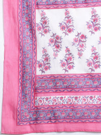 Indo Era Floral Printed Pure Cotton Kurta With Palazzos & Dupatta