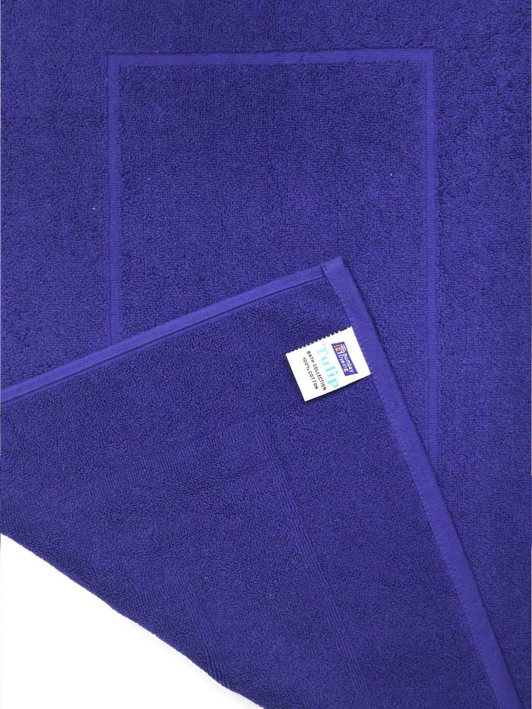 BOMBAY DYEING Navy Blue Pure Cotton 450 GSM Anti Skid 450 GSM Bath Rugs