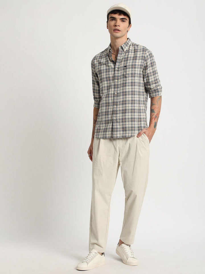 THE BEAR HOUSE Checked Slim Fit Pure Cotton Shirt