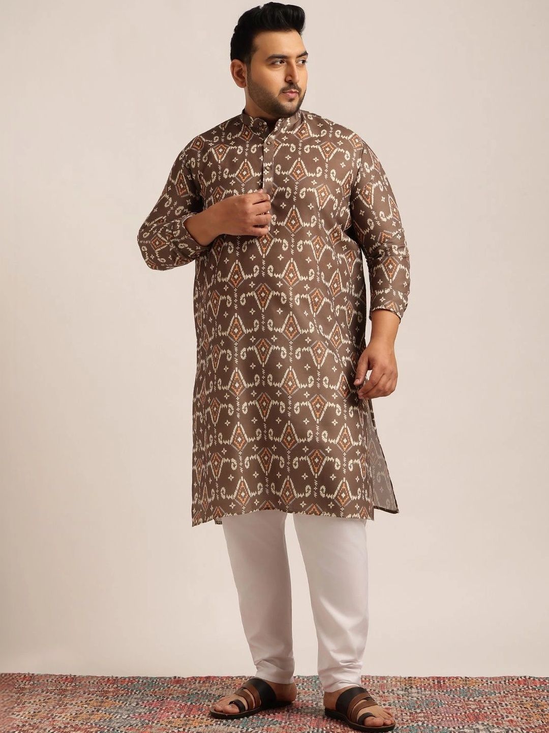 SOJANYA PLUS Men Geometric Printed Kurta