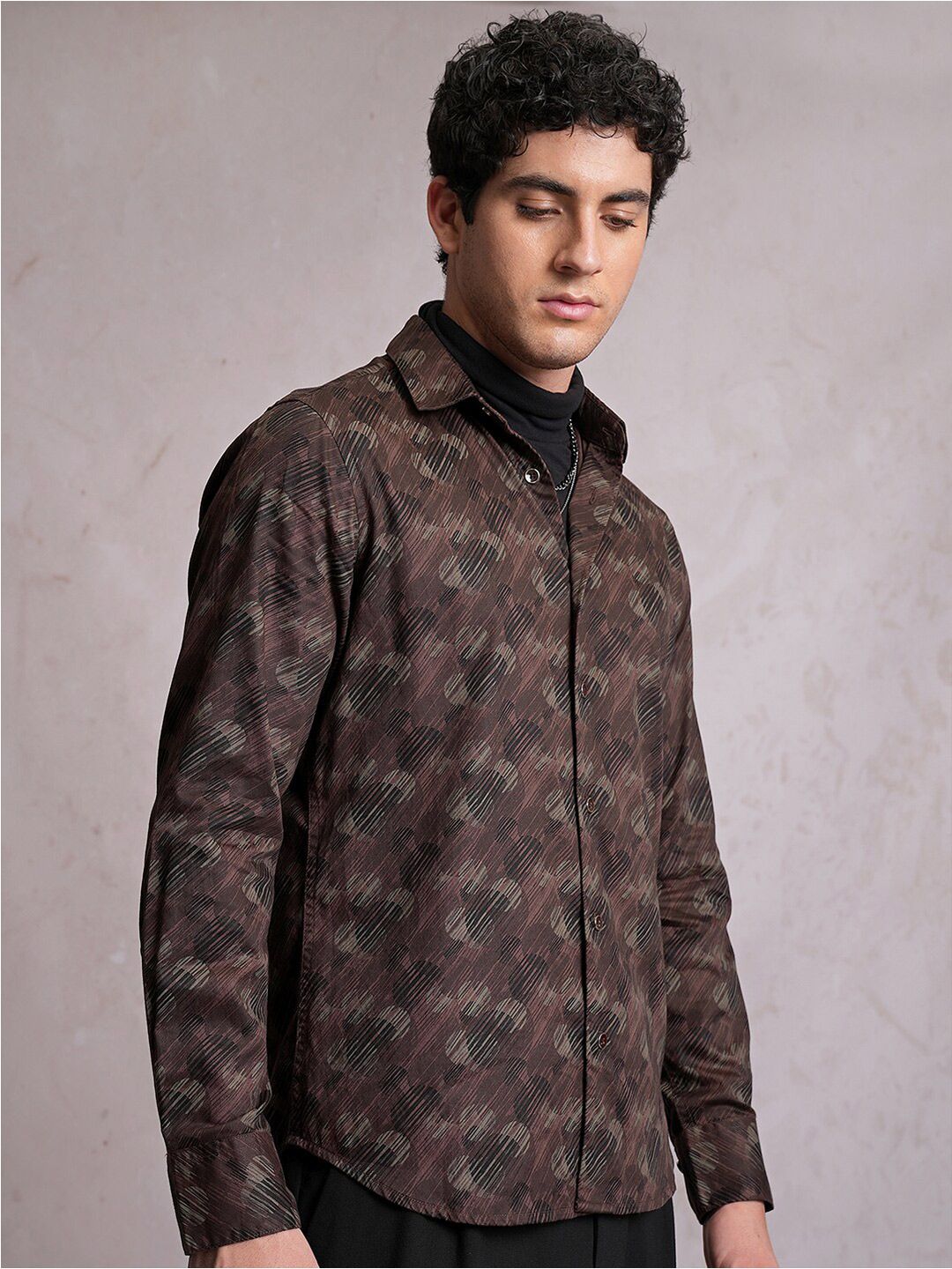 LOCOMOTIVE Luxe Satin Printed Party Shirt