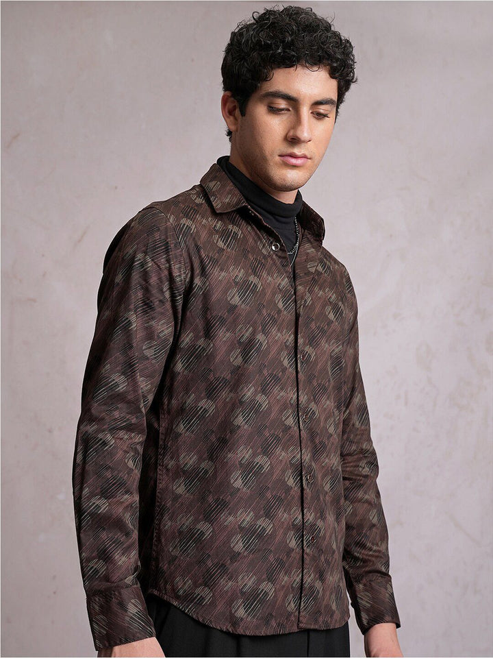 LOCOMOTIVE Luxe Satin Printed Party Shirt