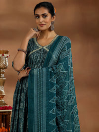 Libas Ethnic Motifs Printed Empire Gotta Patti Kurta with Trousers & Dupatta