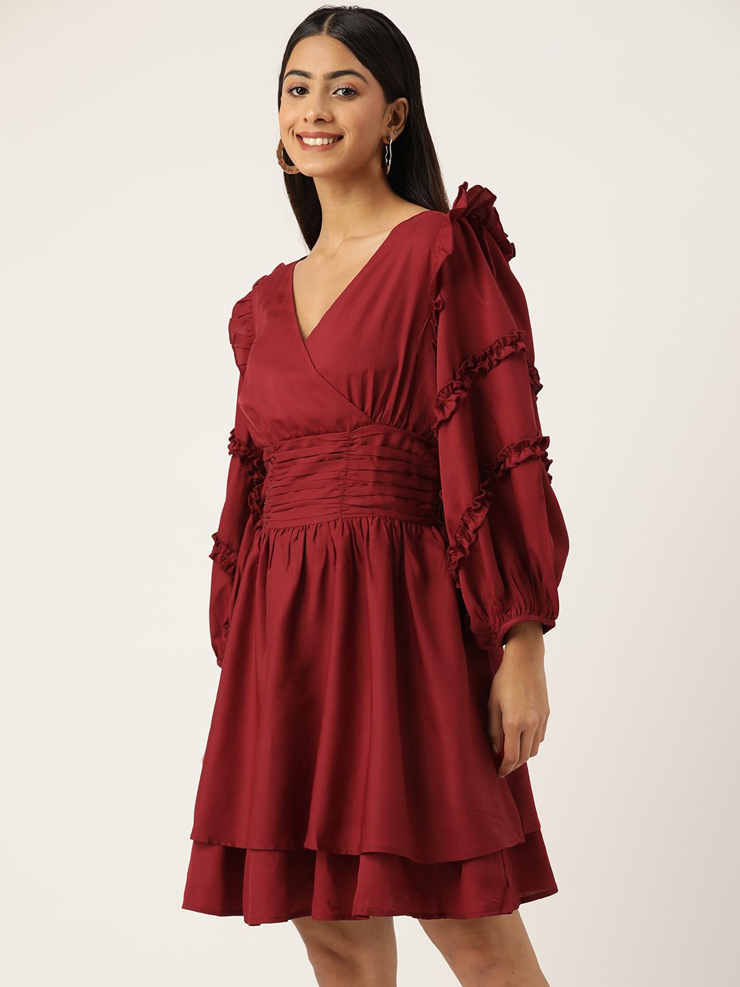 Antheaa Woman Ruched Layered Dress