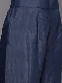Varanga Women Blue Floral Printed Sequinned Kurta with Trousers & With Dupatta