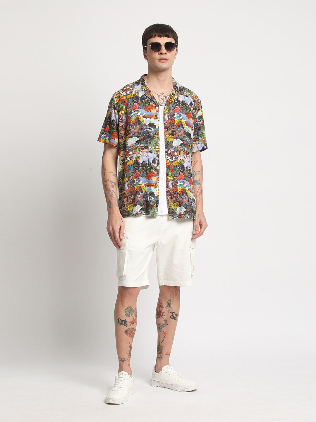 THE BEAR HOUSE Floral Printed Cotton Casual Shirt