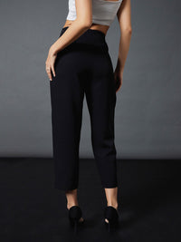 SASSAFRAS worklyf Mom Fit High Rise Plain Regular Trousers