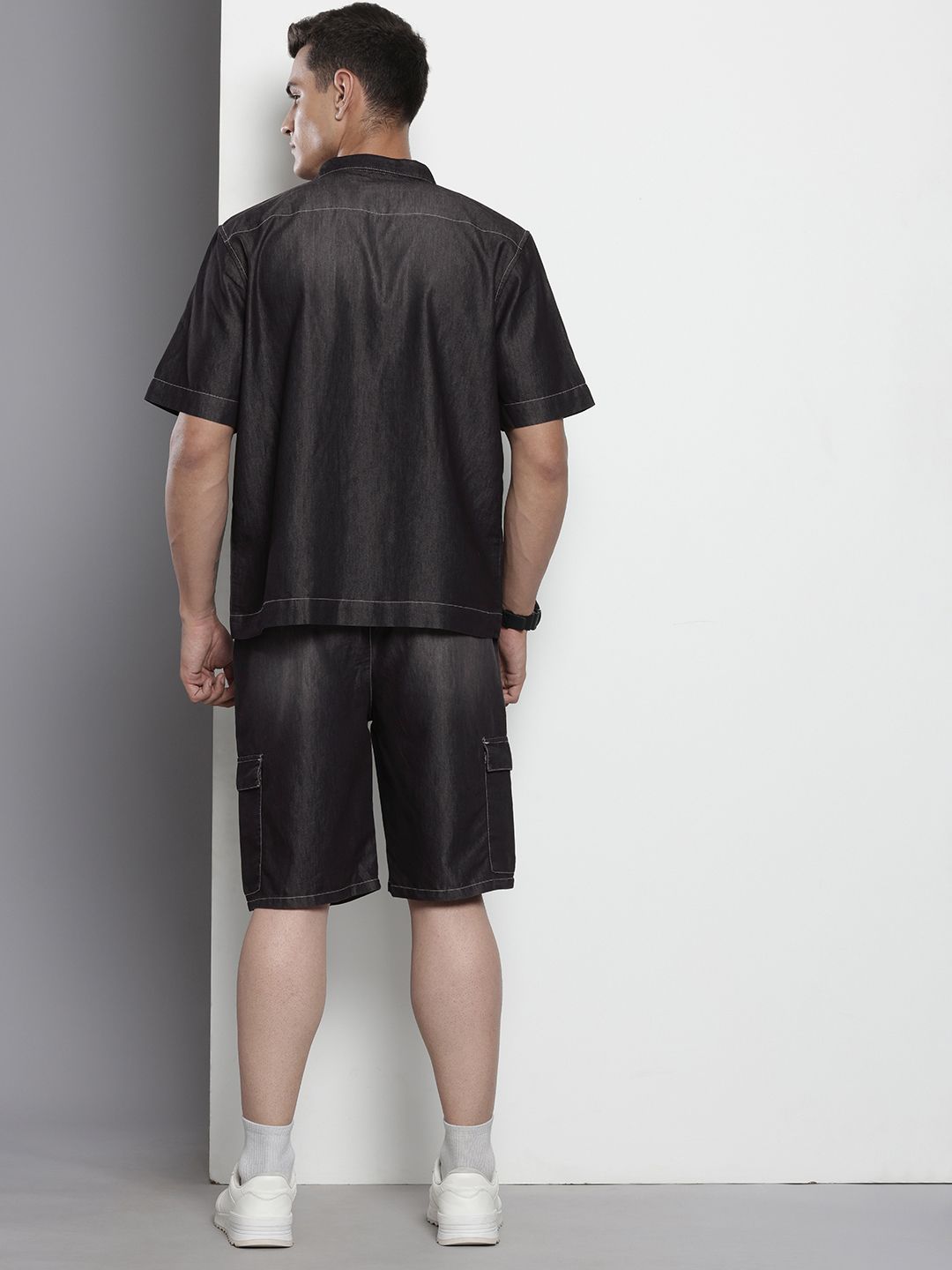 The Indian Garage Co Faded Boxy Fit Denim Utility Casual Co-Ords