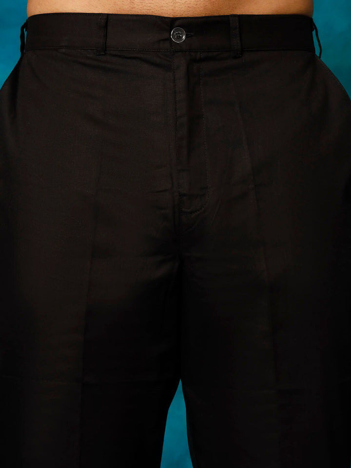 VASTRAMAY Mandarin Collar Straight Kurta With Pyjamas