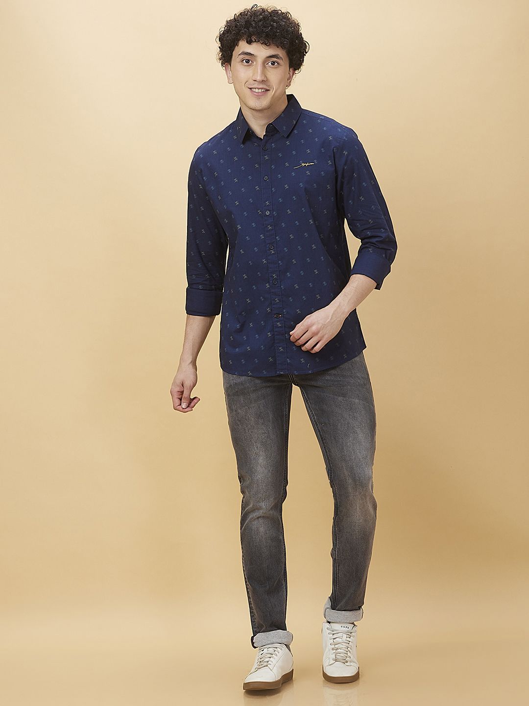 Being Human Men Straight Fit Low Distress Heavy Fade Jeans