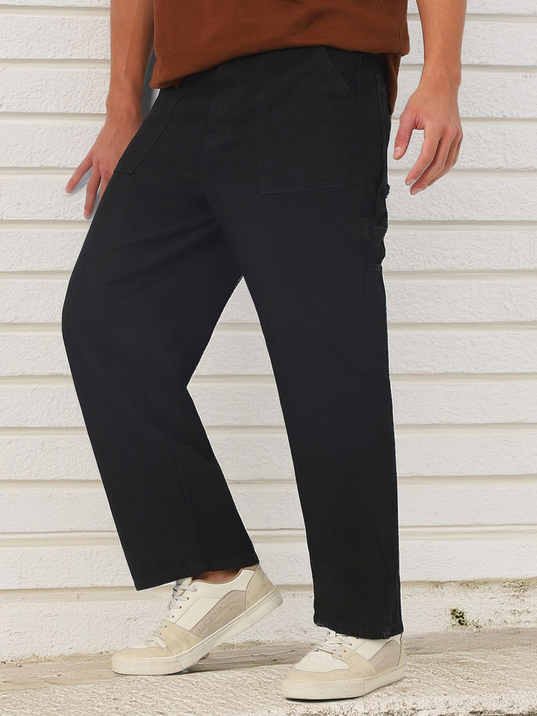 Urbano Fashion Men Loose Fit Non-Stretchable Cargo Carpenter Jeans