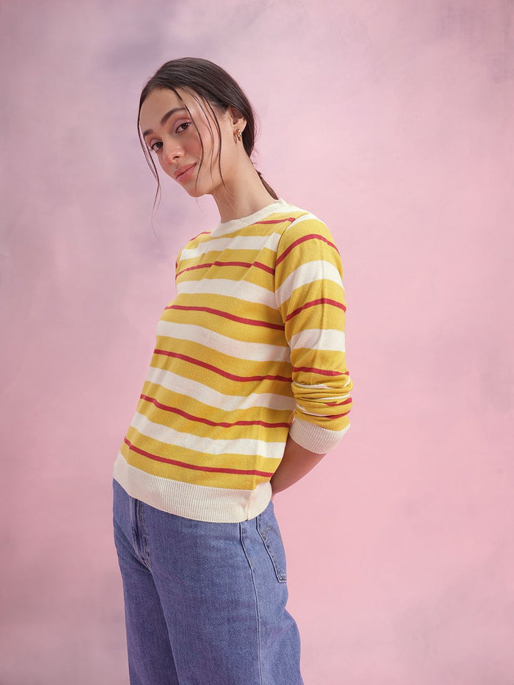 DressBerry Striped Acrylic Pullover