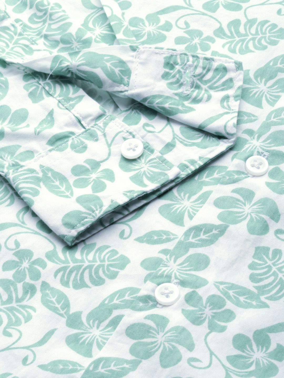 The Indian Garage Co Slim Fit Tropical Printed Pure Cotton Shirt