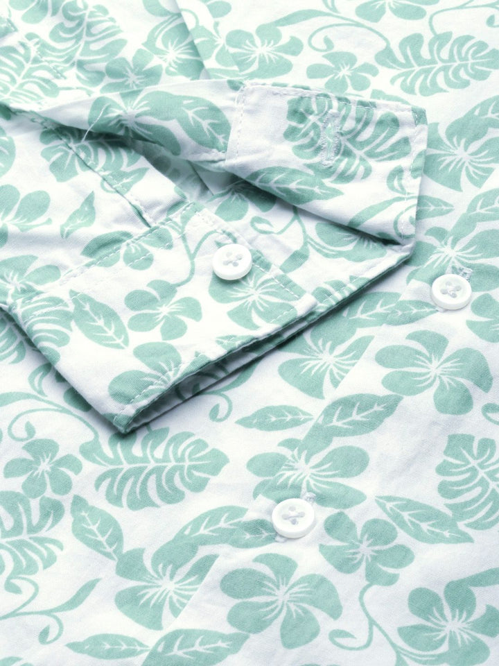 The Indian Garage Co Slim Fit Tropical Printed Pure Cotton Shirt