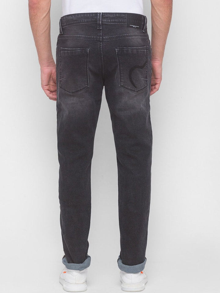 Being Human Men Black Slim Straight Fit Low Distress Heavy Fade Jeans