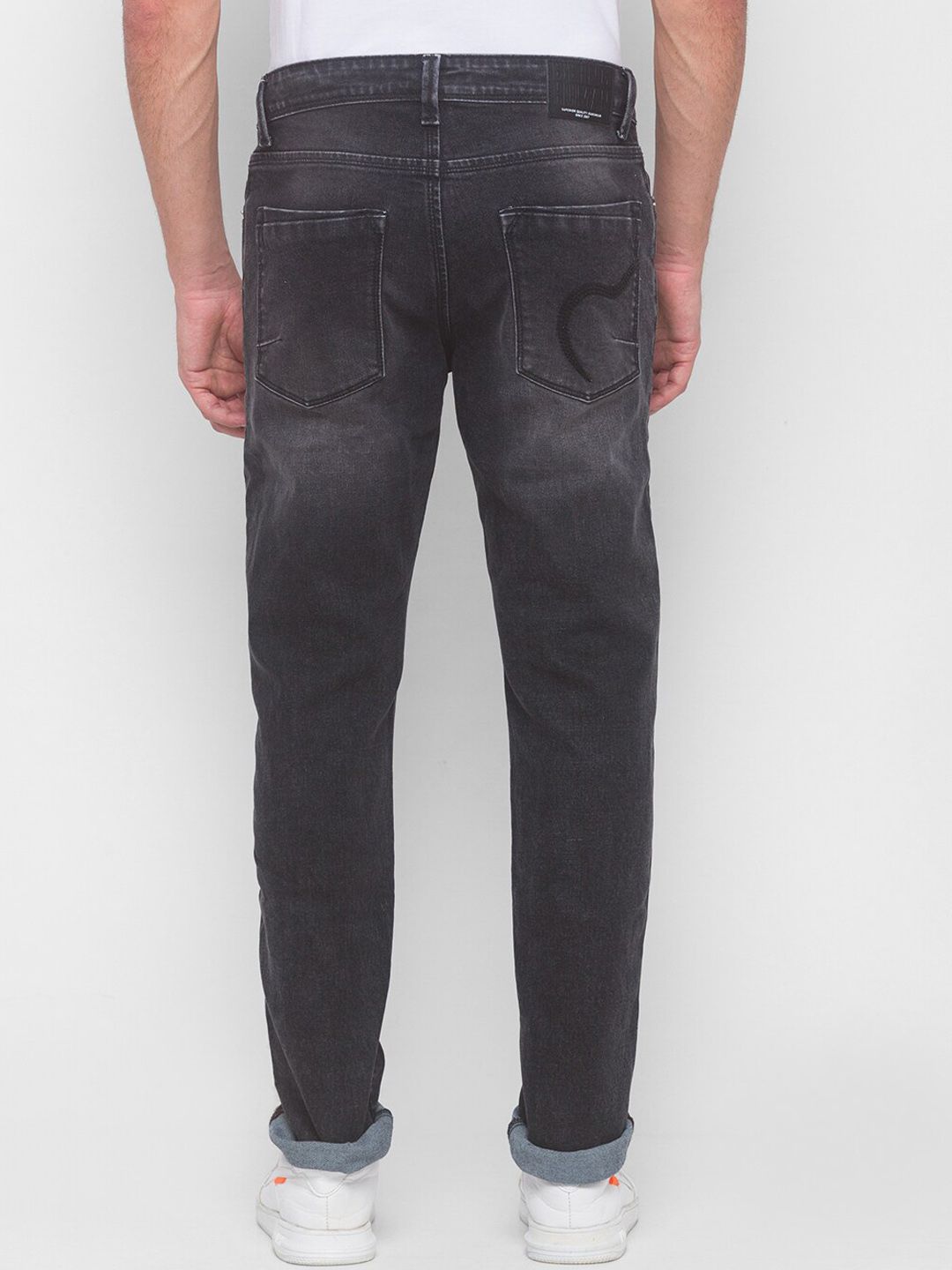 Being Human Men Black Slim Straight Fit Low Distress Heavy Fade Jeans