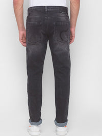 Being Human Men Black Slim Straight Fit Low Distress Heavy Fade Jeans