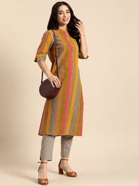 Anouk Women Striped Cotton Kurta