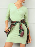 DressBerry Knitted Knockout Twist & Turn Wrap Style Mini Dress