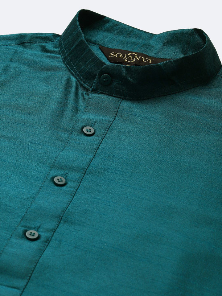 SOJANYA Men Teal Kurta with Churidar