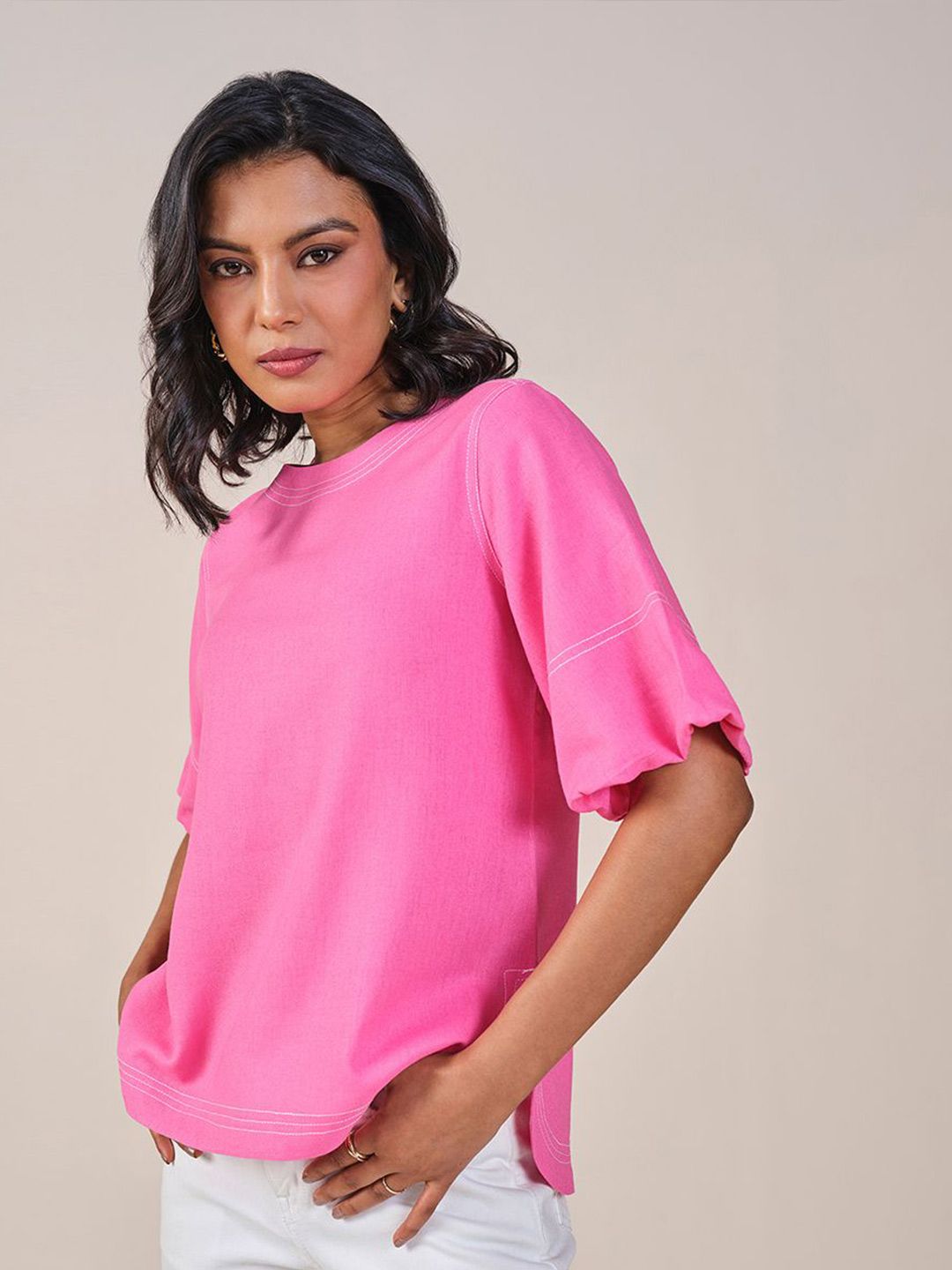 AND Round Neck Solid Top