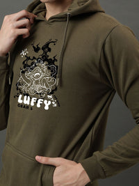 ADRO Men Printed Hooded Pullover Sweatshirt