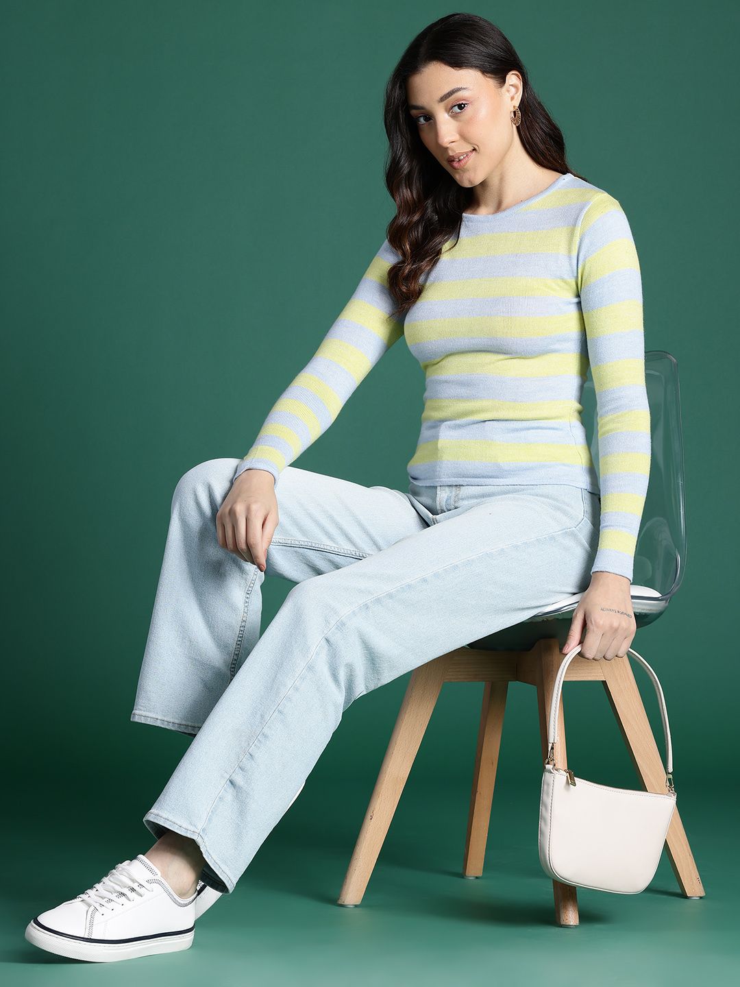 DressBerry Striped Acrylic Pullover