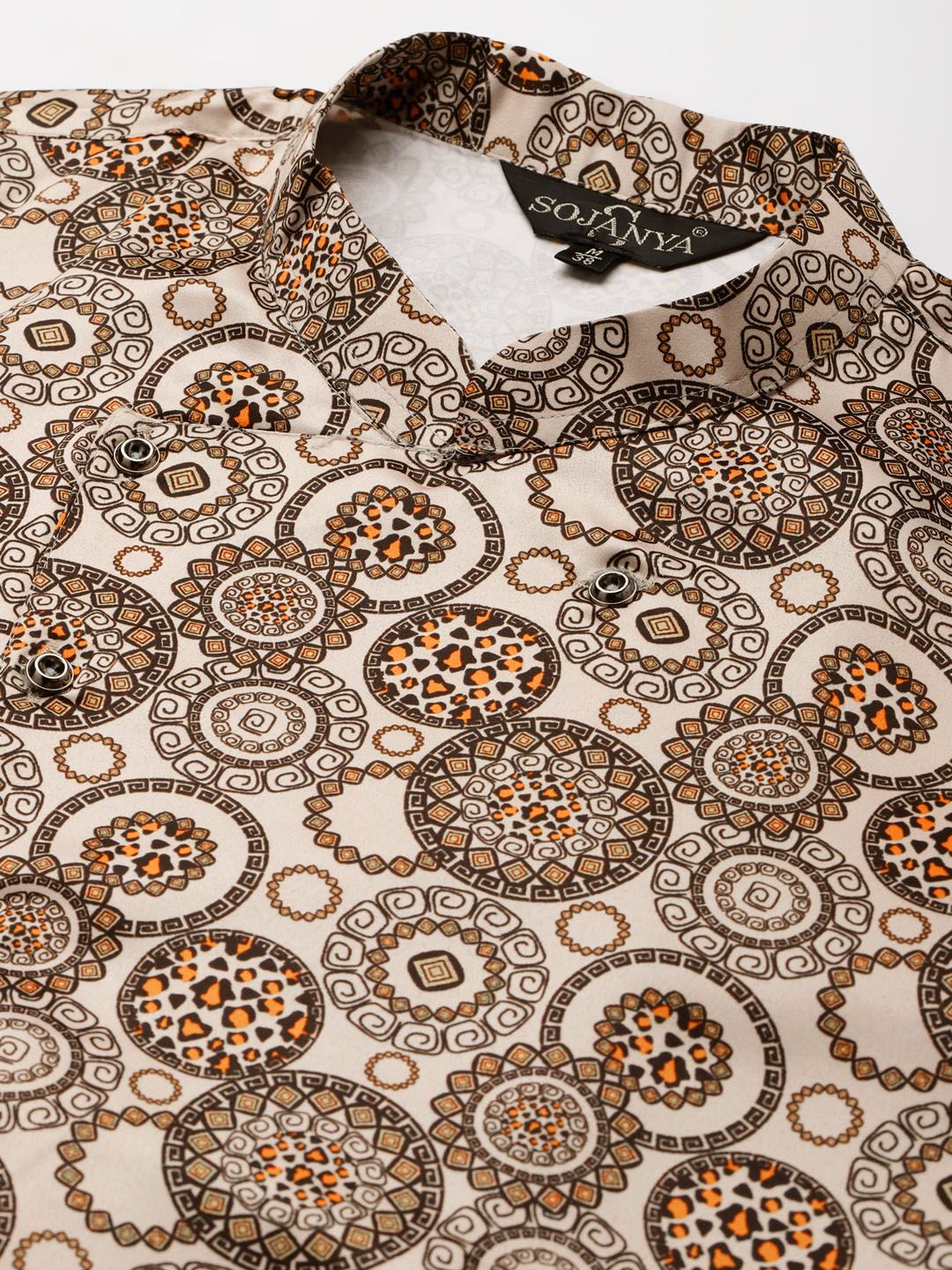 SOJANYA Men Maroon & Beige Kurta with Churidar