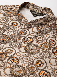 SOJANYA Men Maroon & Beige Kurta with Churidar