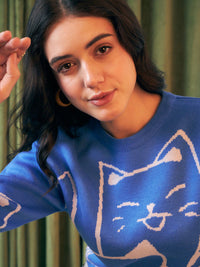 Berrylush Graphic Printed Acrylic Pullover