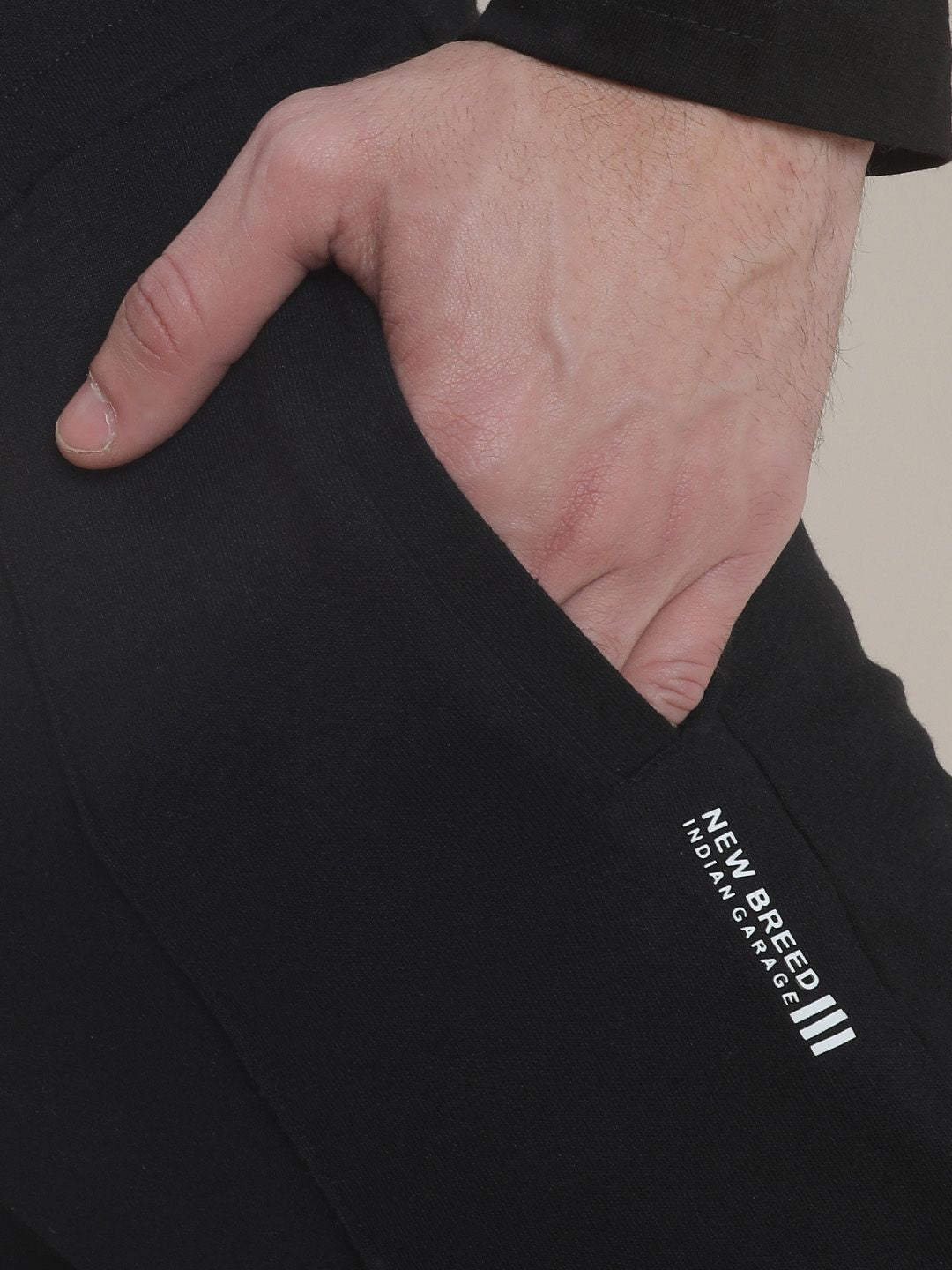 The Indian Garage Co Men Black Solid Slim Fit Jogger