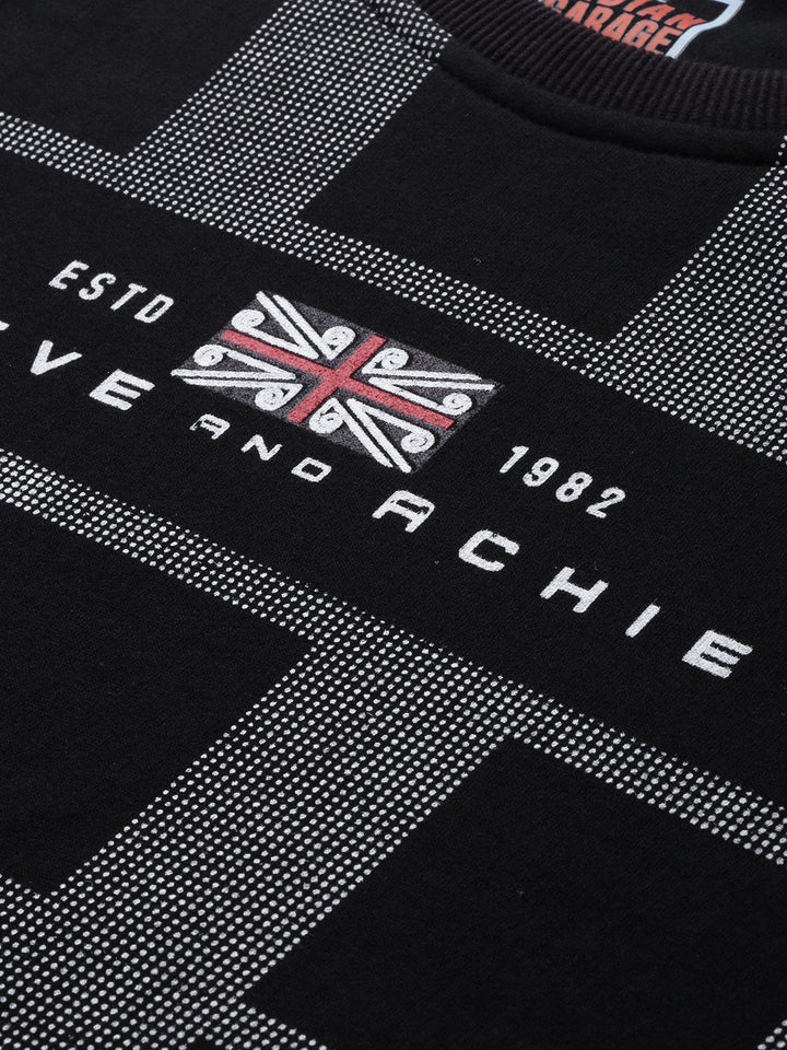 The Indian Garage Co Men Black Checked Sweatshirt