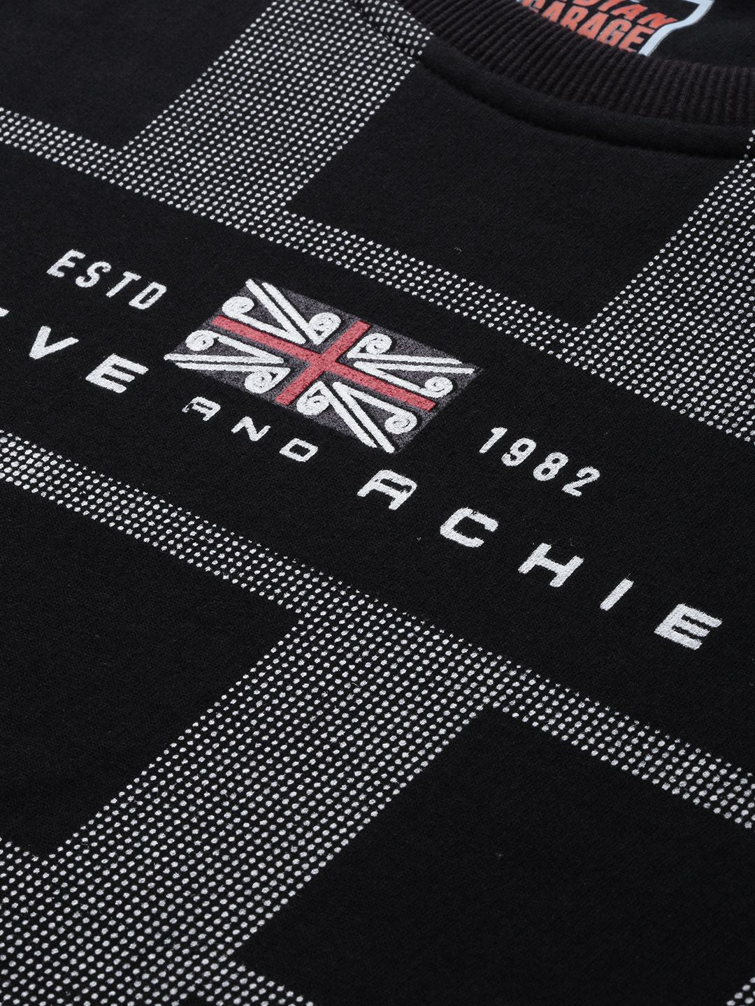 The Indian Garage Co Men Black Checked Sweatshirt