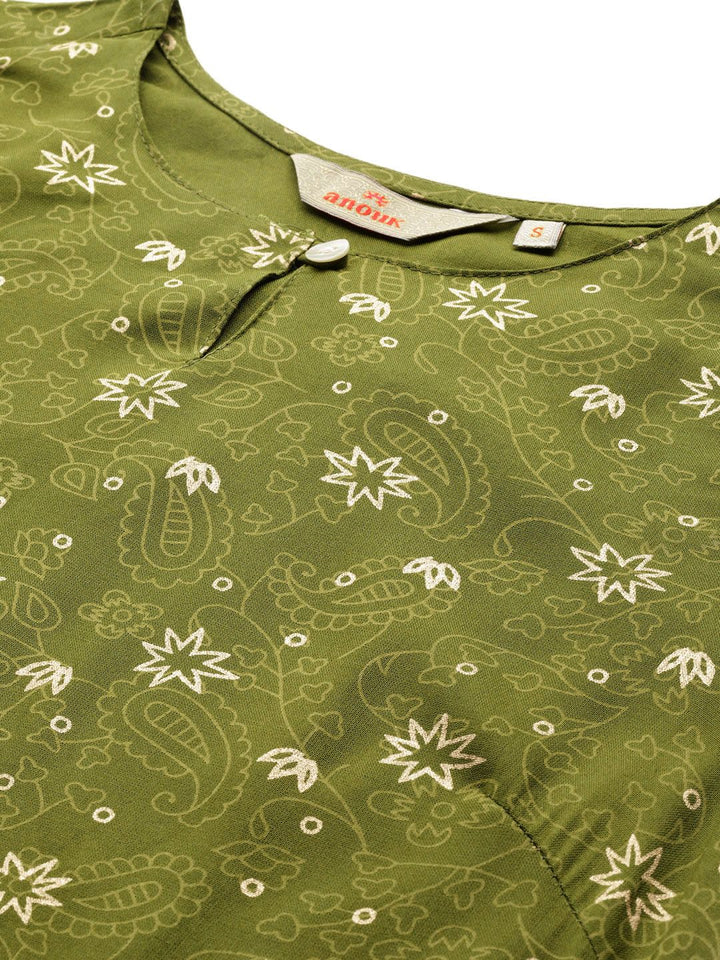 Anouk Ethnic Motifs Printed Pure Cotton Straight Kurta