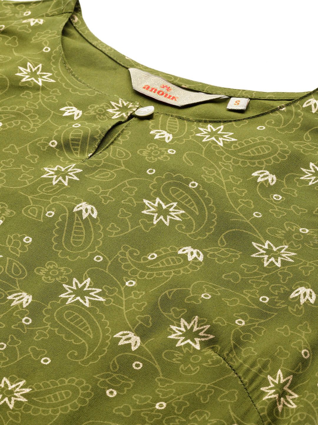 Anouk Ethnic Motifs Printed Pure Cotton Straight Kurta