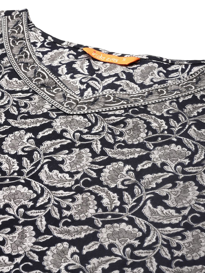 Indo Era Women Ethnic Motifs Printed Regular Pure Cotton Kurta with Trousers & With Dupatta