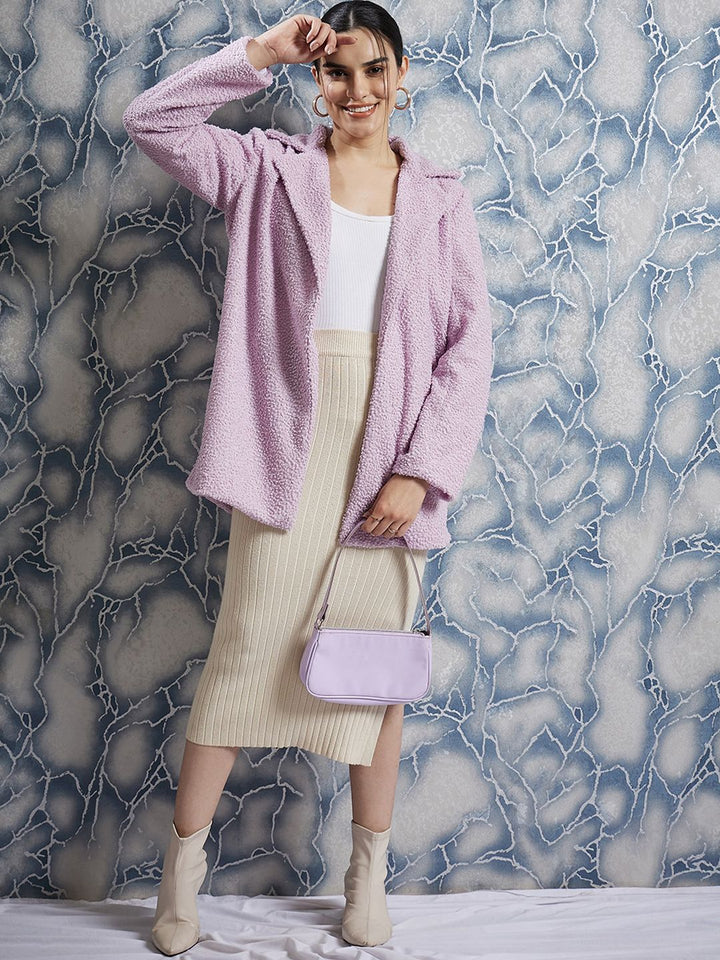 Athena Textured Single-Breasted Overcoat